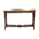 Console old feet wood and marble top