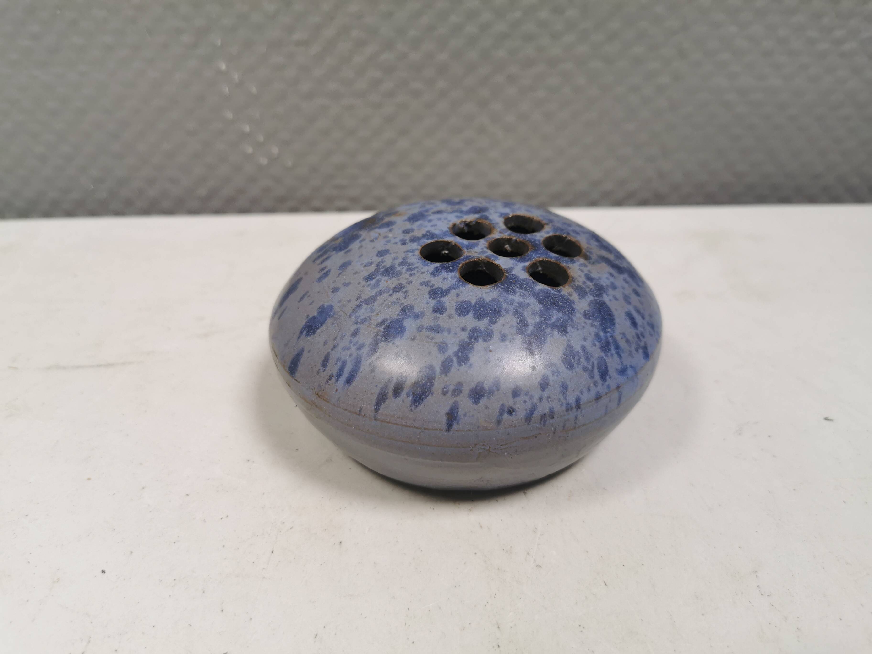 Small gorgeous vase in bluish colours/shades. Netherlands 1970s