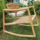 Rocking chair in oak and Danish rope