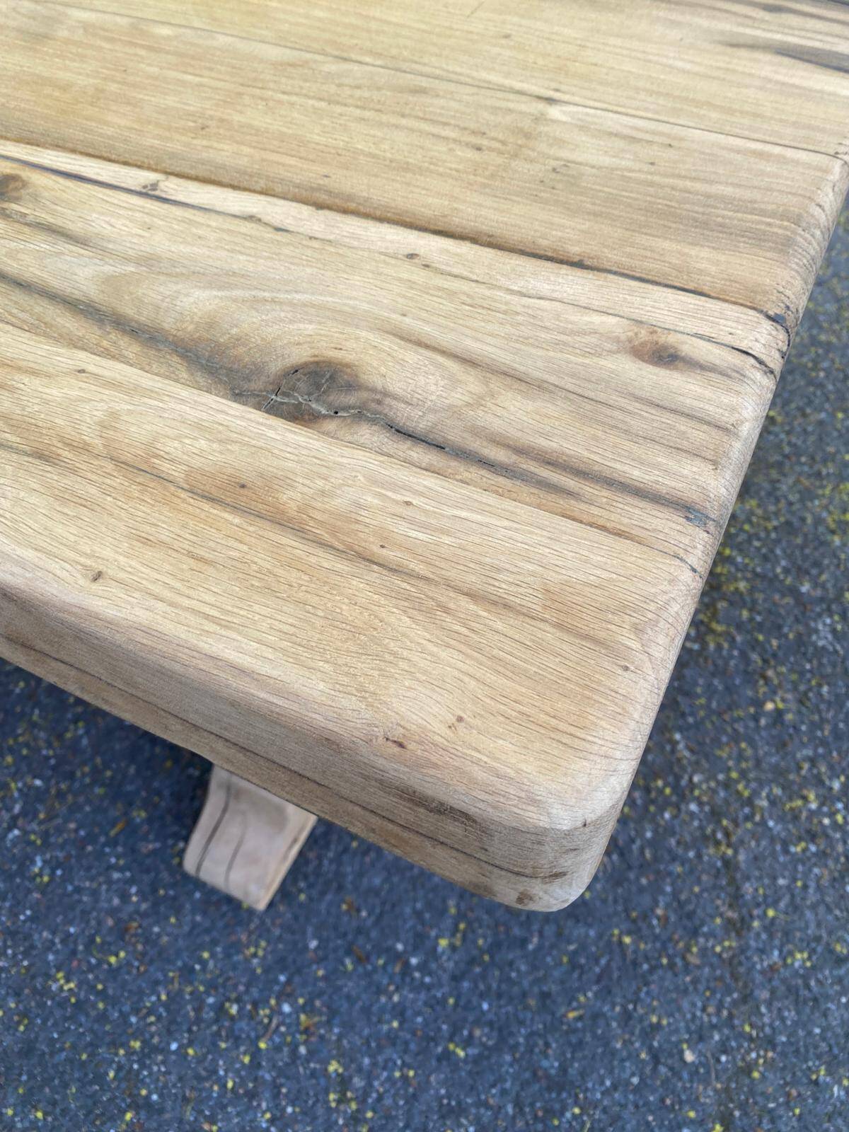 Table à manger de monastère rénovée en chêne massif du 18ème 200cm