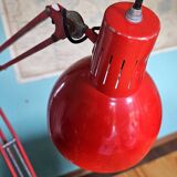 Red articulated workshop lamp
