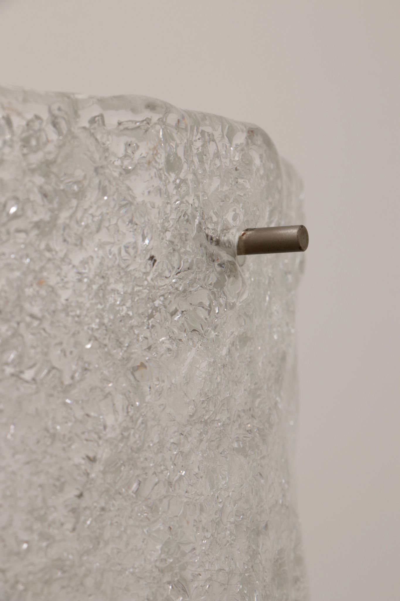 Very rare ice glass lamp produced by Egon Hillebrand, 1960 Germany.