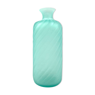 Gino Cenedese, Murano frosted glass aqua green vase, Cenedese, Murano Italy 1970s