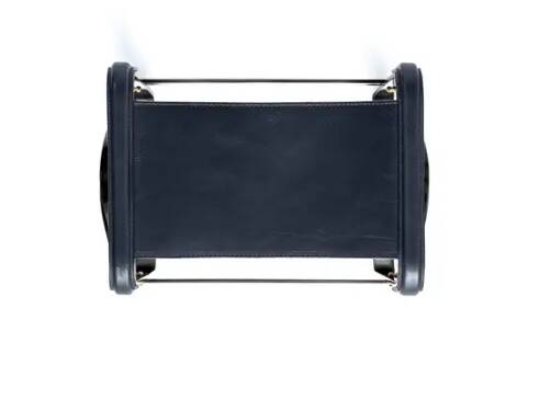Wanderlust footrest pair, blue with silver steel.