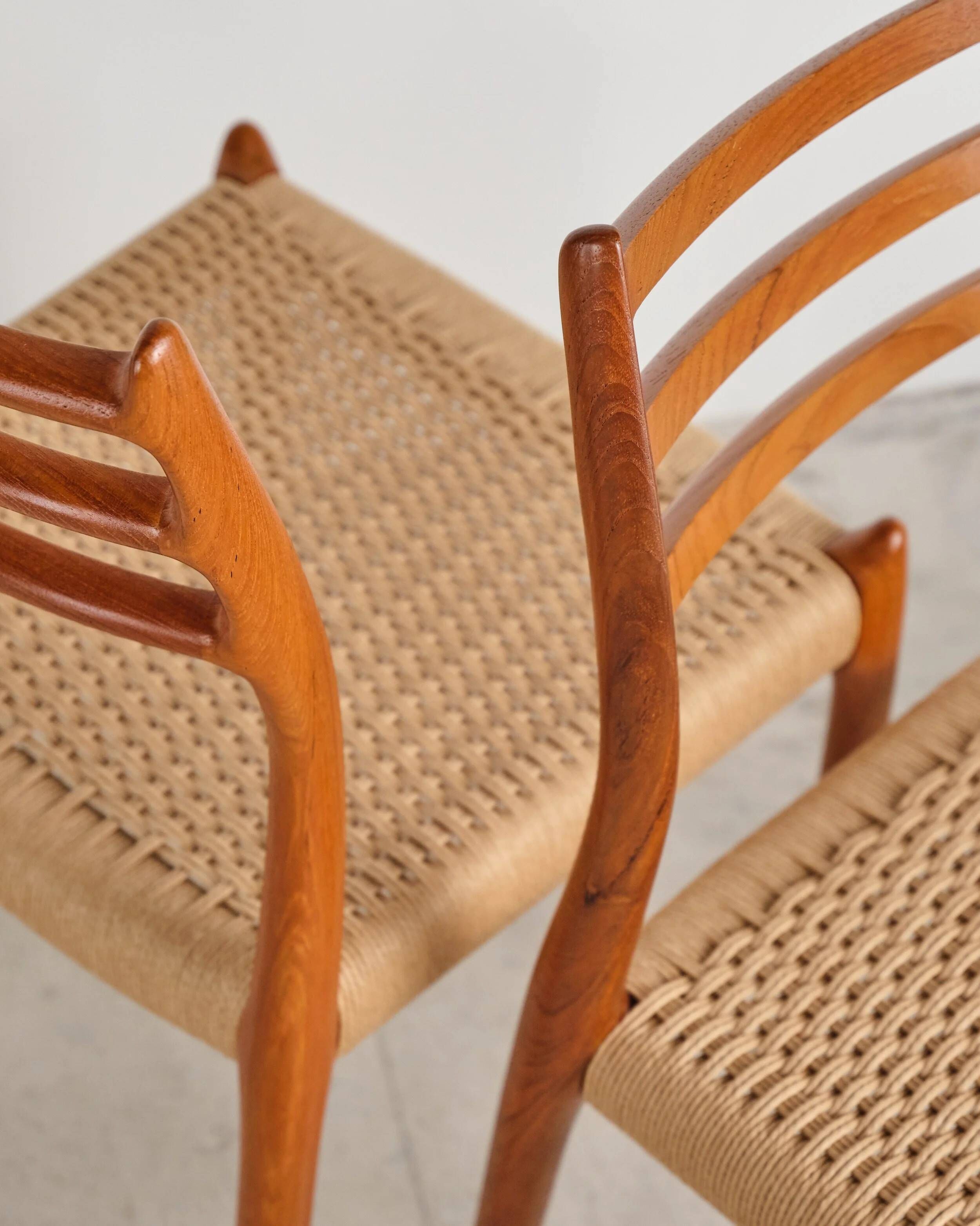 Set of 6 model 78 chairs in teak by Niels O. Møller, Denmark, 1960s.