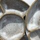4 White compartmentalized handmade stoneware plates