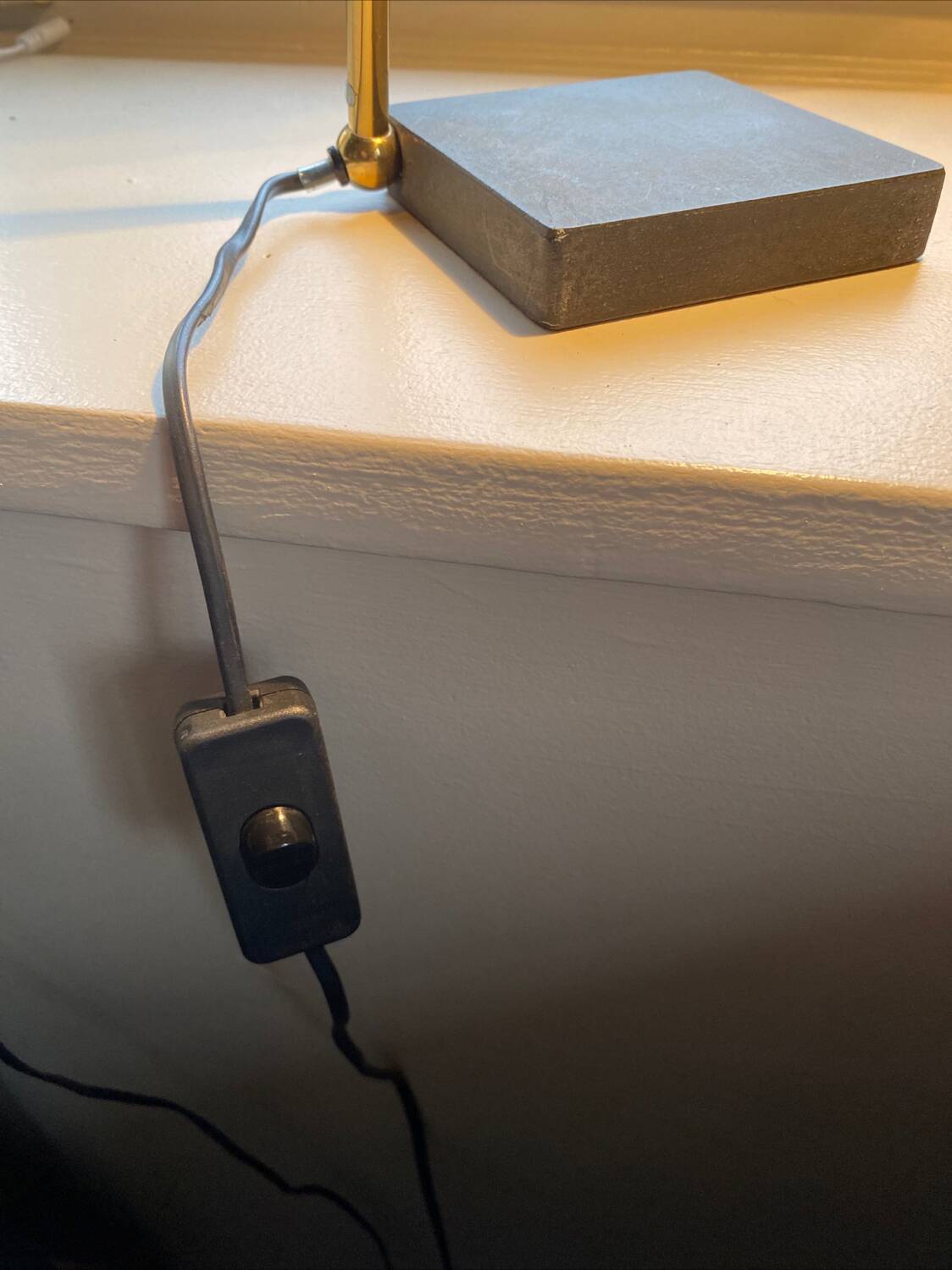 Modernist matte black desk lamp signed Lemag circa 1950