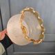 Vintage globe lampshade frosted amber scalloped retro