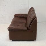 Canapé De Sede en cuir "chocolat" Suisse, circa 1970