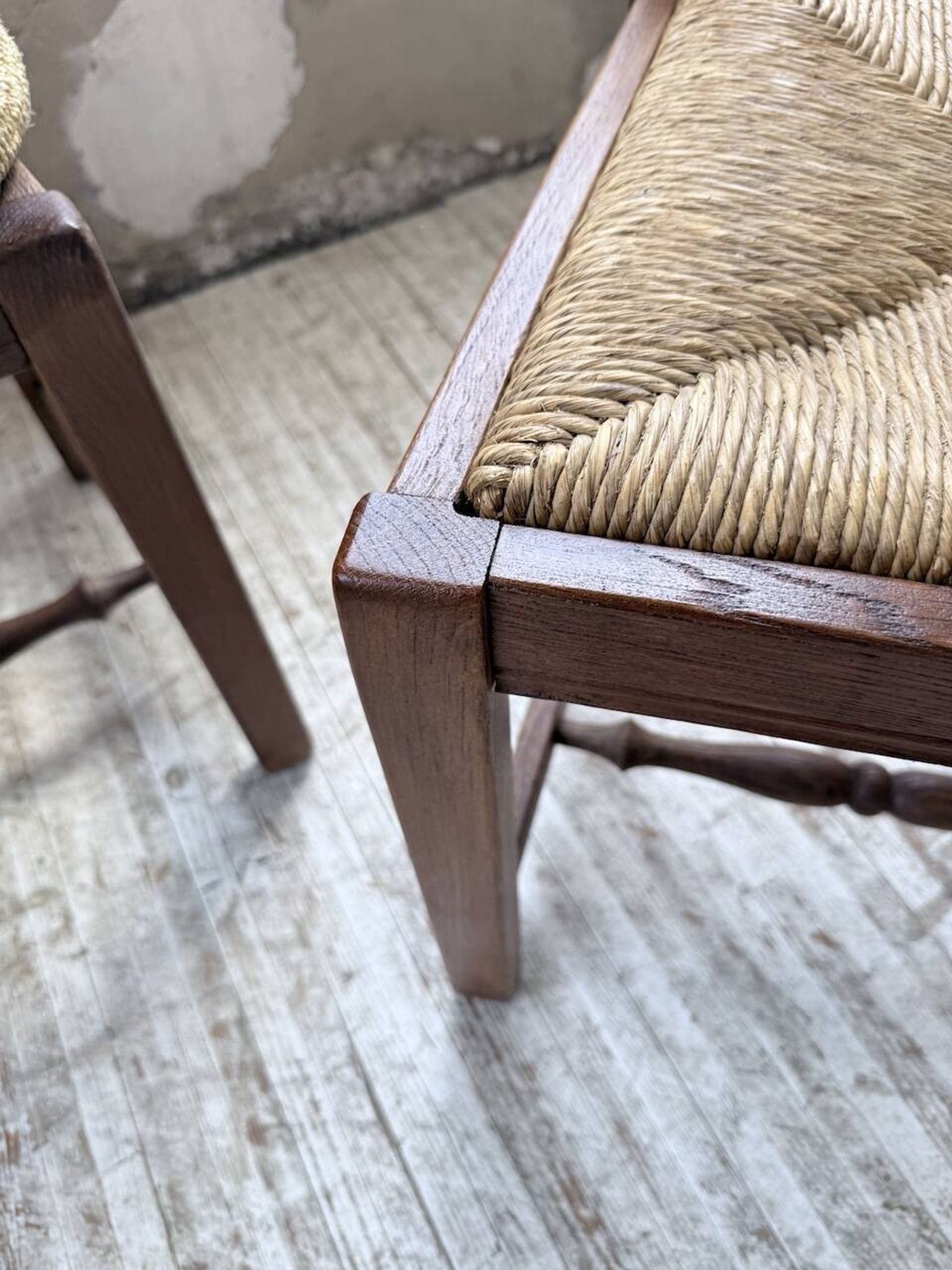 Set 4 chaises rustiques chêne De puydt, Belgique 1970