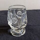 4 antique to digestive glasses in cut crystal and molded crystal decorated