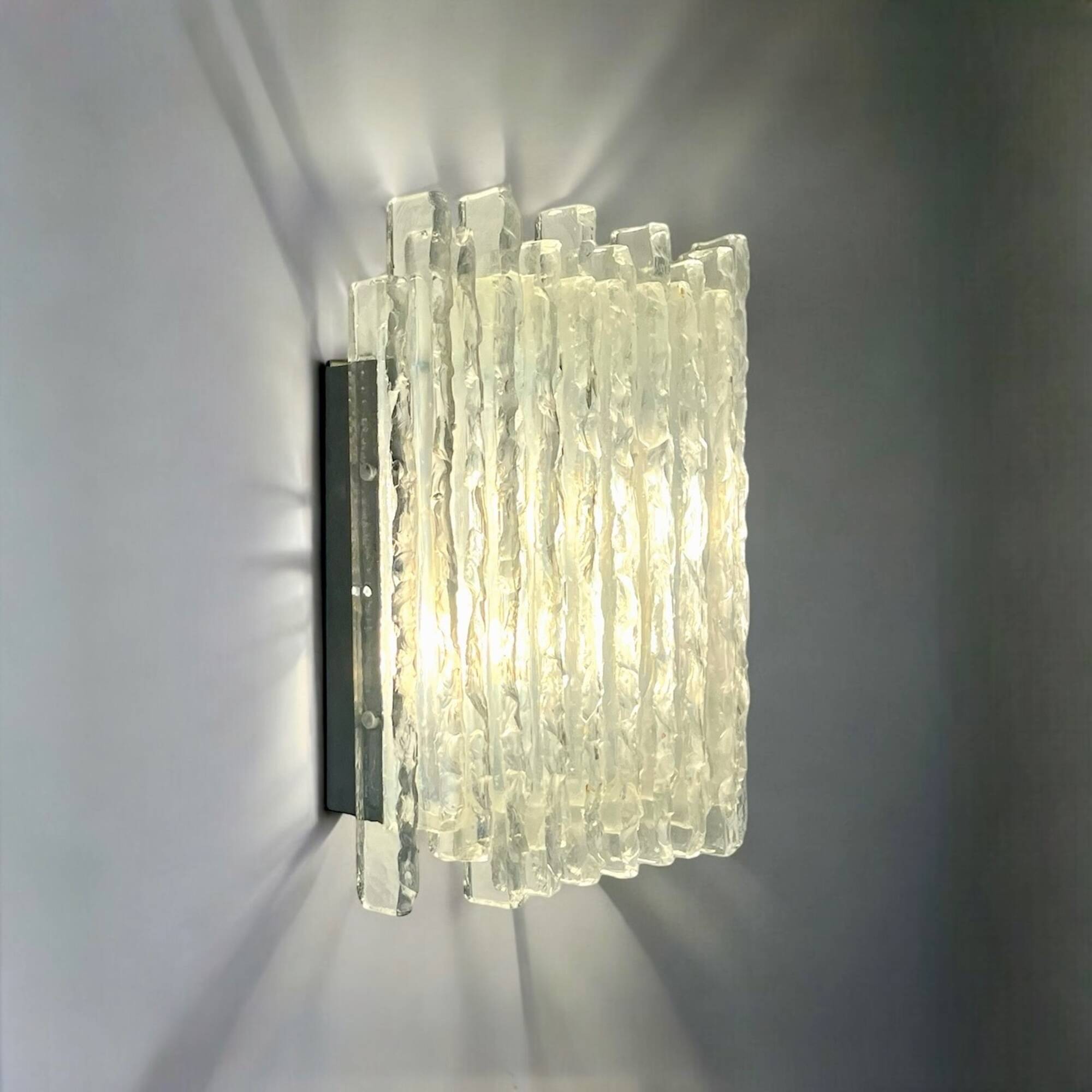 Poliarte glass wall lamp "Vesta", Italy 1970s