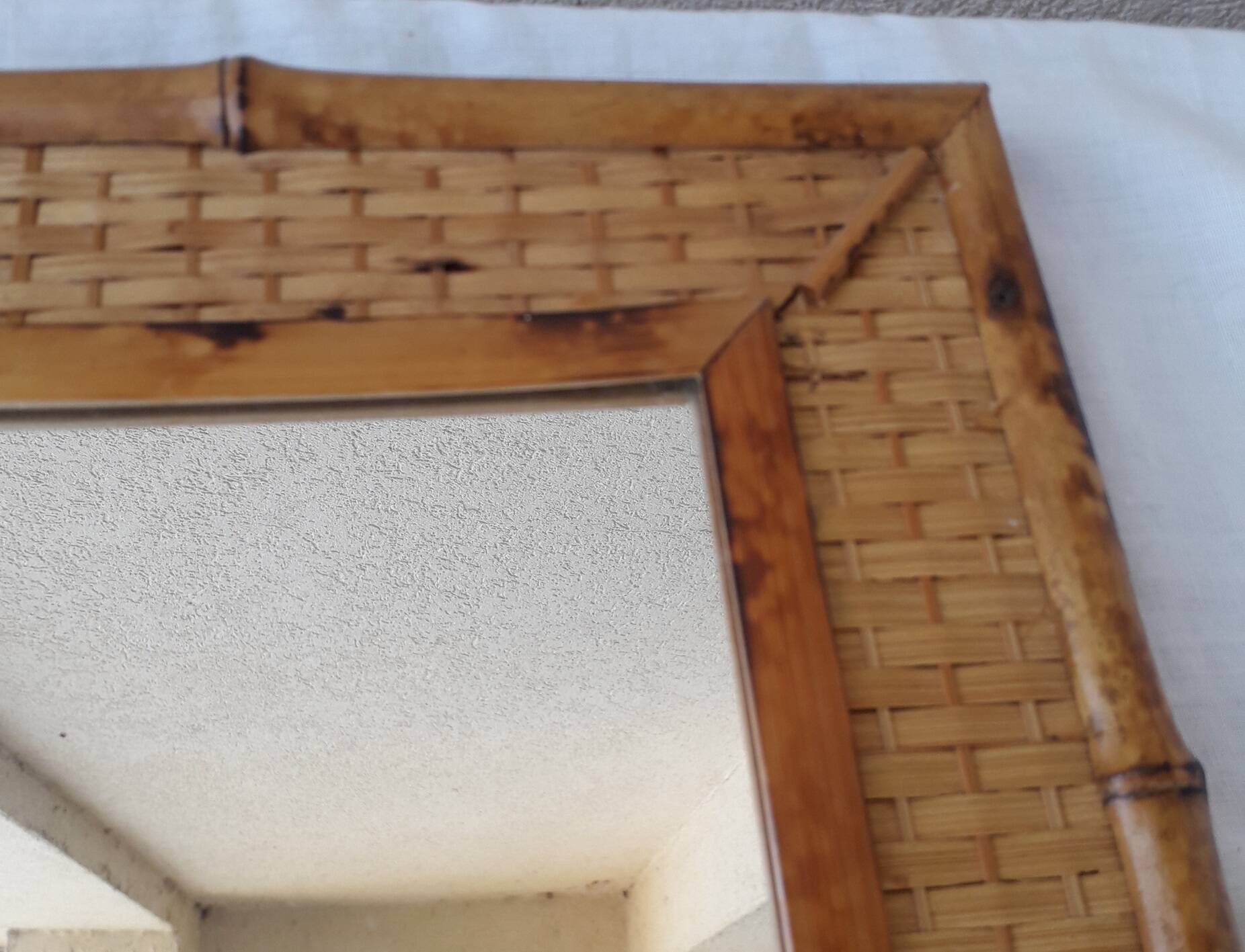 Miroir en rotin