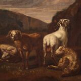 Pastoral landscape italian painting from the 18th century