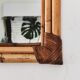 Woven bamboo mirror in natural tone