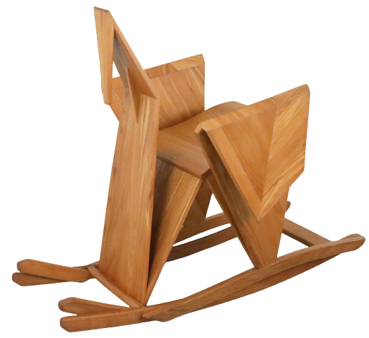 Sculptural rocking chair origami bird