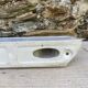 Antique wall shelf for bathroom in white porcelain.