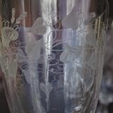 Set 11 Port Glasses White Wine Art Nouveau Crystal engraved Liseron