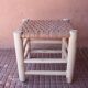 2 Tabouret en cuir et bois clair
