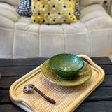 Large rattan and cane tray