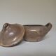 Stoneware sugar bowl with handle