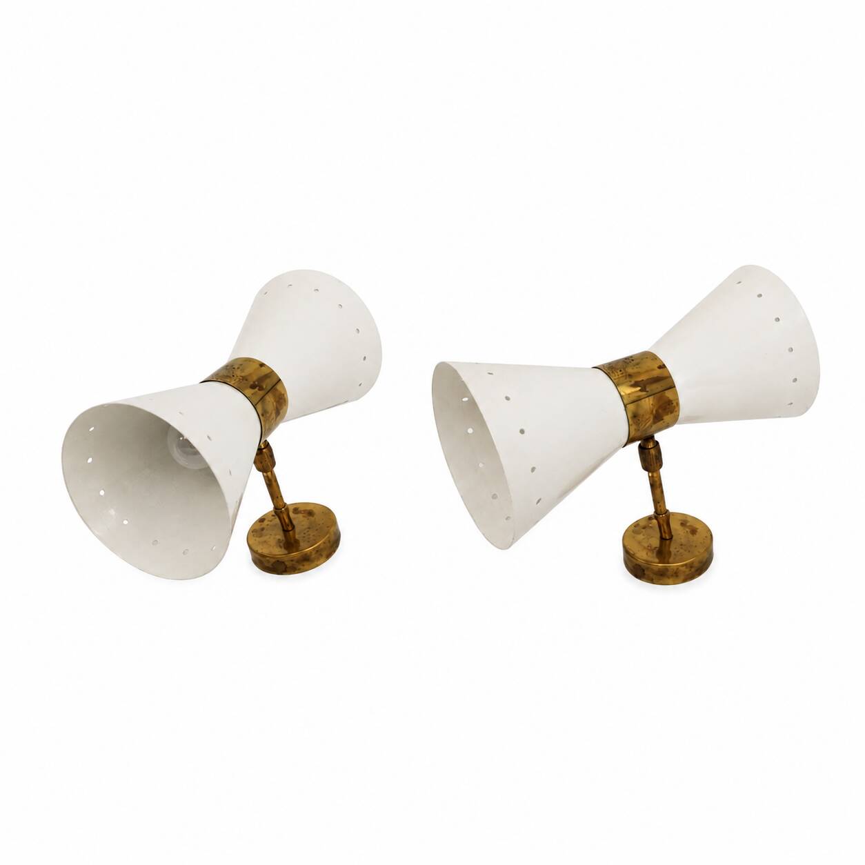 Pair of wall sconces in the style of the 1950s.