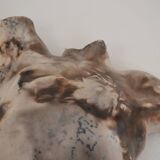 Male torso sculpture by patinated casting, signed to be identified.