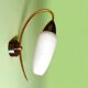 Vintage brass white Opaline Glass Wall Sconce