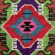 Moldavian runner rug with stylized flowers and geometric design
