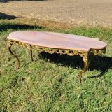 Louis XV coffee table in pink marble