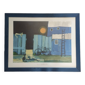 Watercolor Bicycle Cats