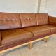 Mid century vintage danish skippers møbler 3 person sofa in coganc leather