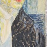 Tableau portrait sur toile d'une Dame slave 61 X 50 cm