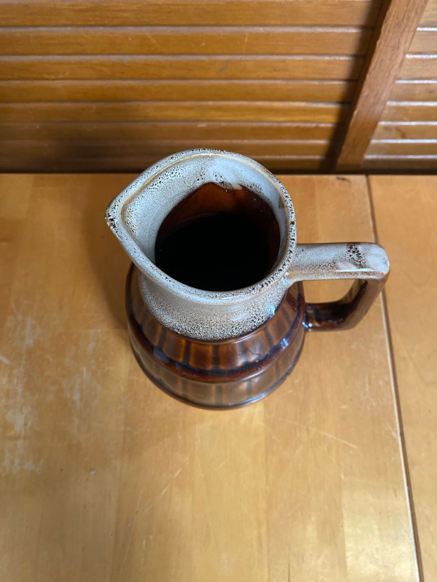 Vintage flamed ceramic barrel-shaped pichet in old style revol 1l #