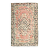 Tapis vintage anatolien tissé à la main en rose poudré, 182x295 cm