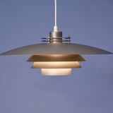 Danish XL hanging lamp in grey, 1970s