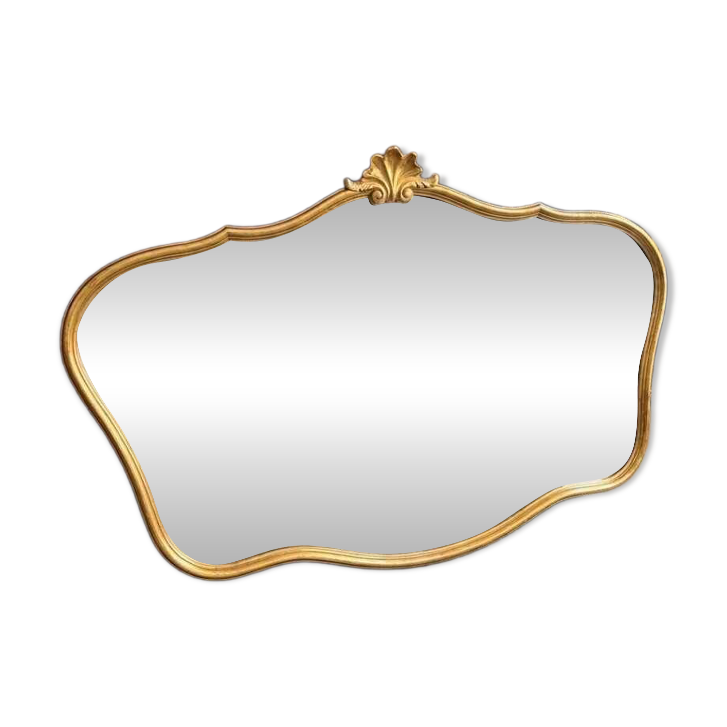 Louis-Philippe gilded mirror with shell pediment
