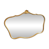 Louis-Philippe gilded mirror with shell pediment