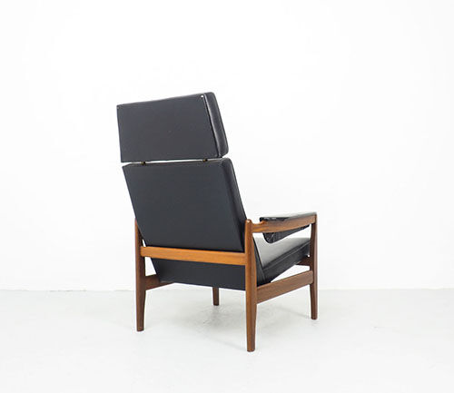 Vintage Dutch Teak High Back Chair, 1960s