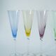 set of 5 colored glass champagne flutes Design 1970
