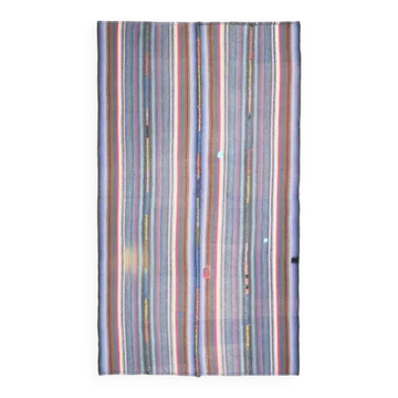 Tapis de zone vintage turc Oushak fait main en laine et coton violet 159x277 des années 1970