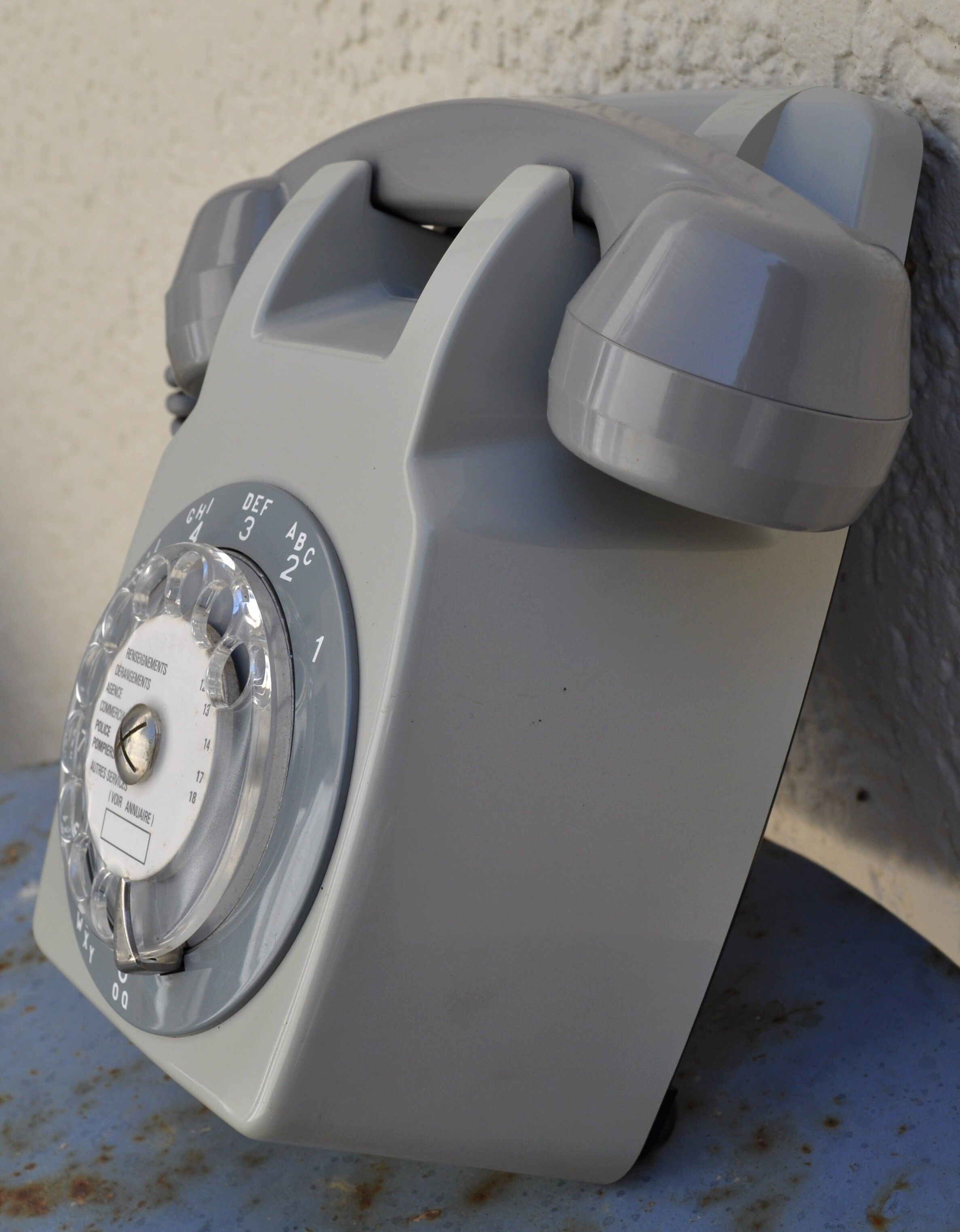Wall grey vintage phone