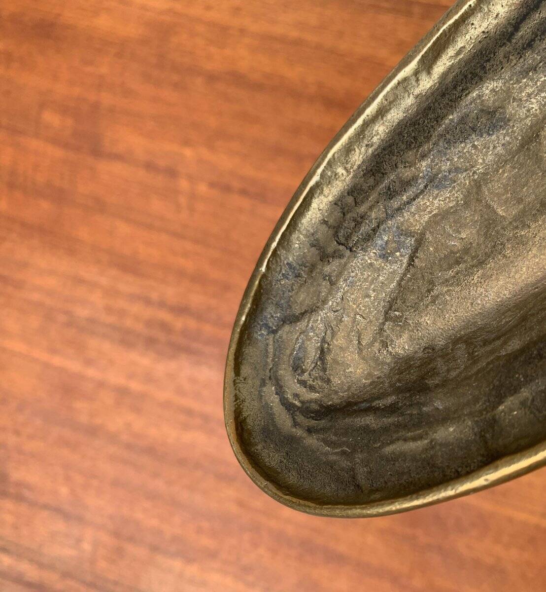 Vintage Brutalist Bronze Candle Holder