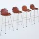 Charlotte Perriand bar stools in leather Les Arcs Ski Resort France 1960