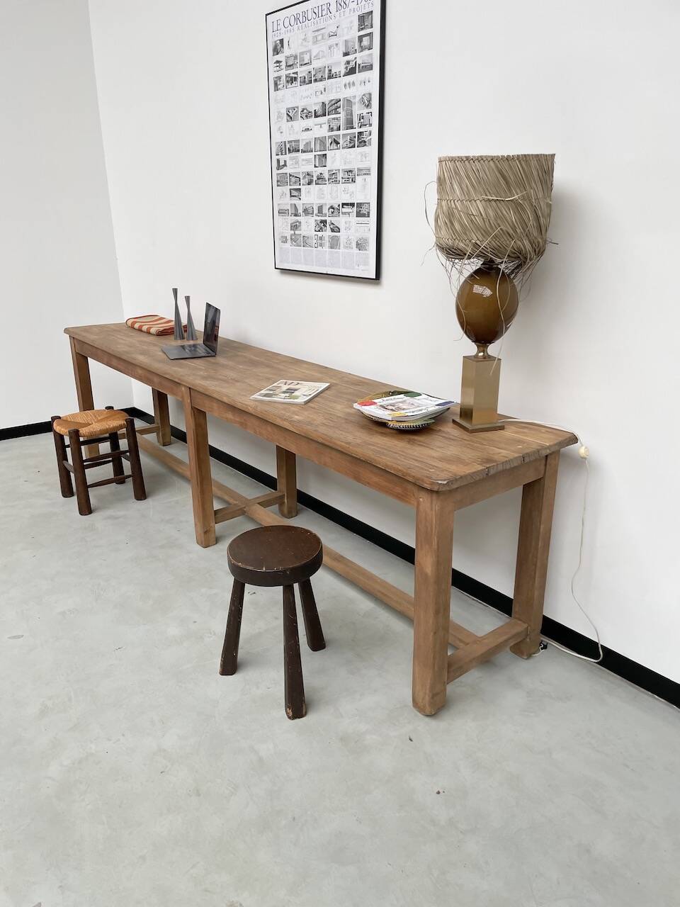 Oak console farm table 3m