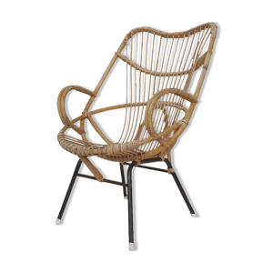 chaise longue en rotin
