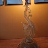 Murano swan-shaped lamp - Blown glass with gold inclusions - 1950