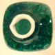 White multi-layer blown glass bottle vase with blue and green inclusions