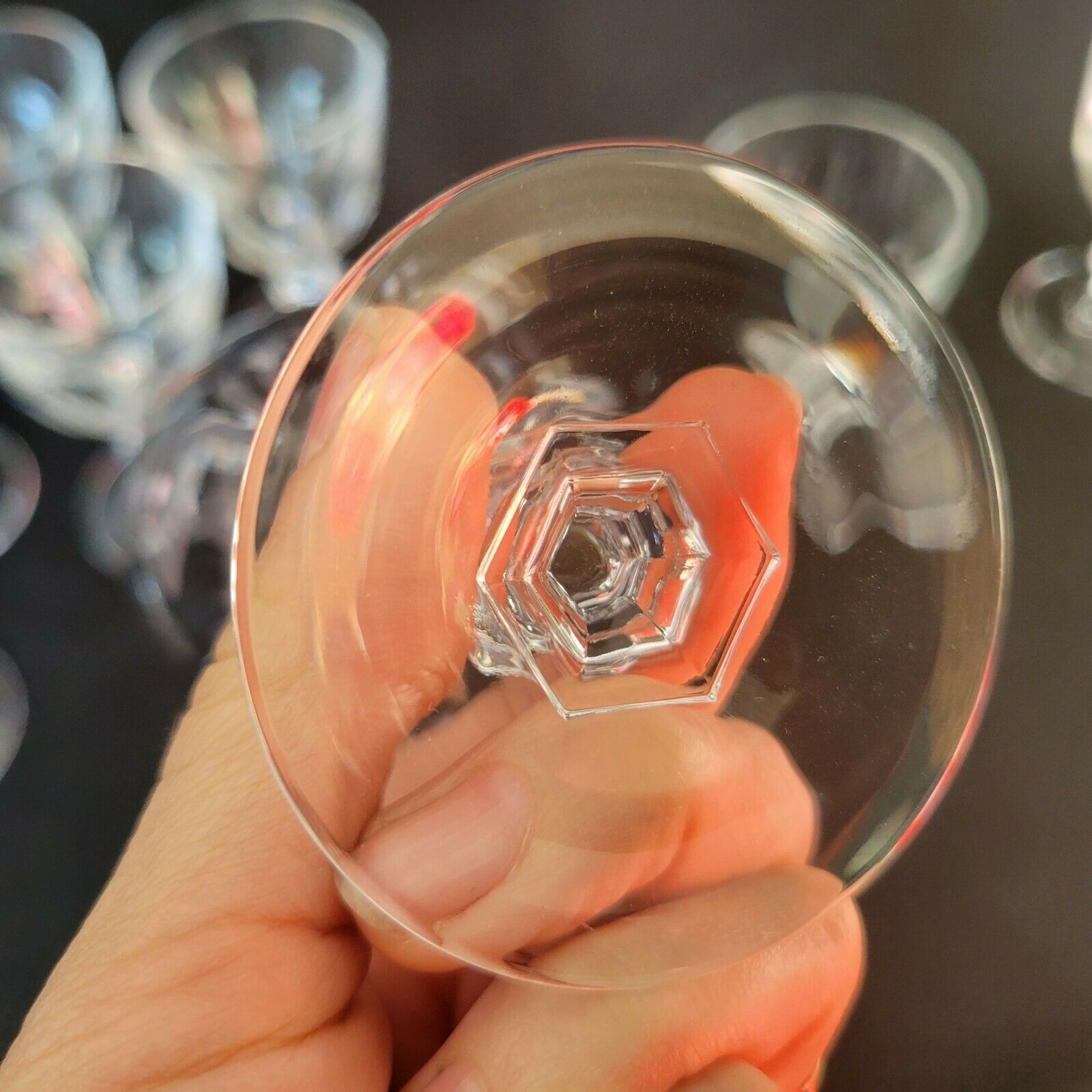 12 glasses of wine / port crystal facets Cristal D'Arques Rambouillet