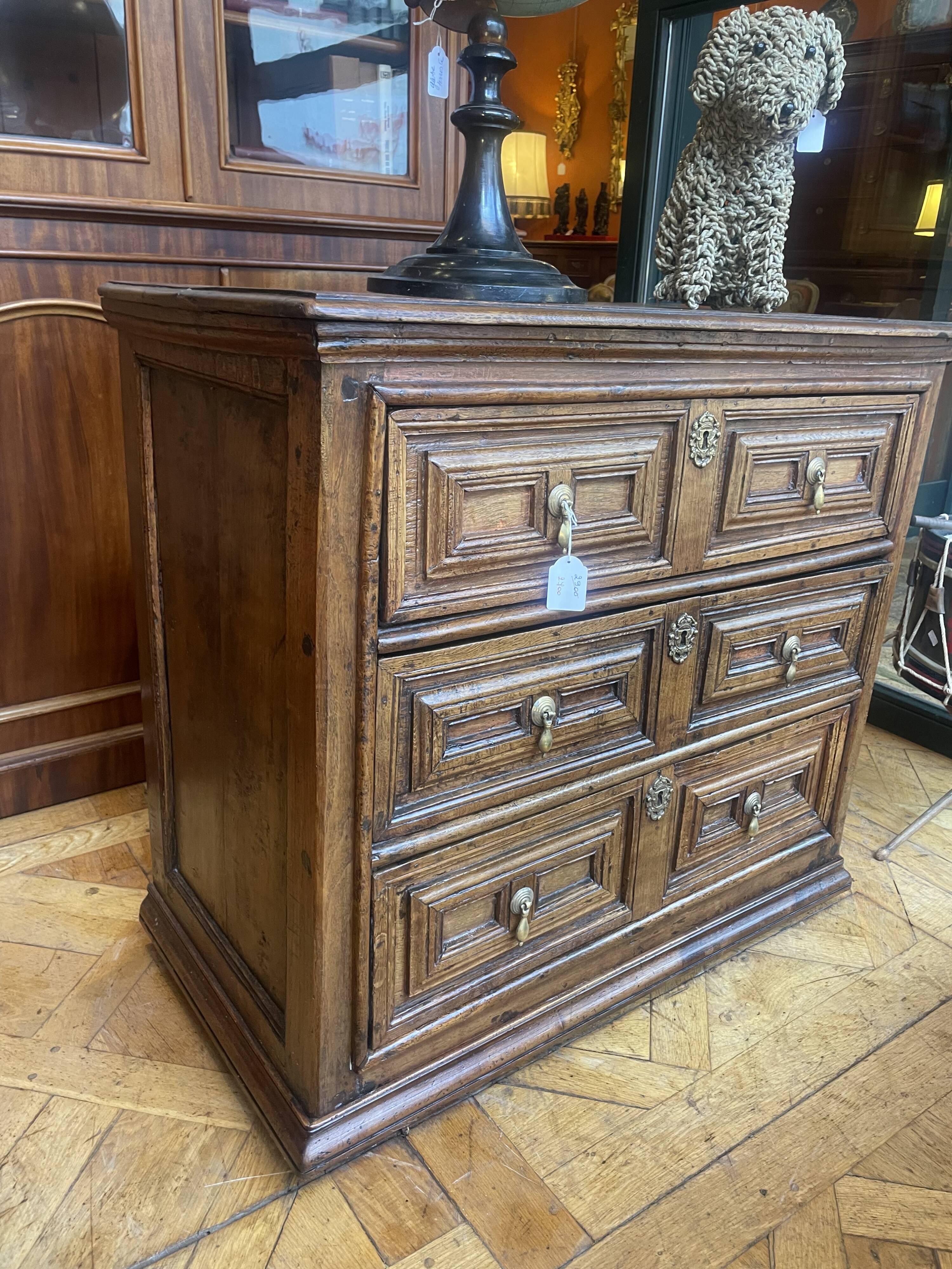Small 17th Century Oak Chest of Drawers by William and Mary